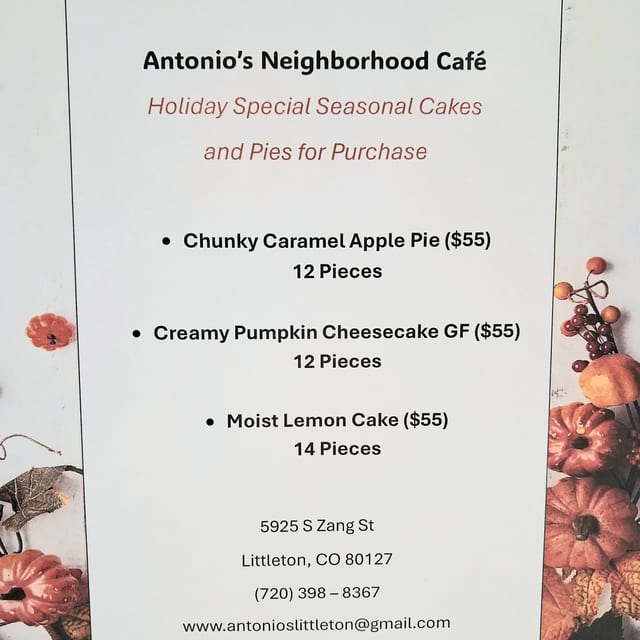 Holiday Special Seasonal Cakes and Pies for Purchase