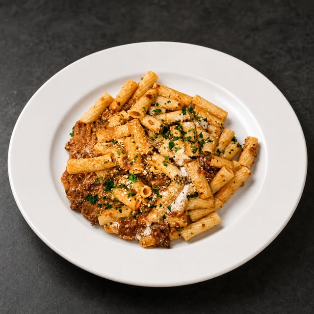 Rigatoni Bolognese.